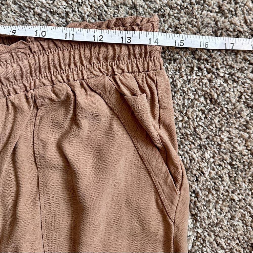 EUC Sz S Democracy tan light weight joggers - Picture 4 of 7